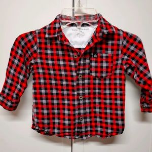 Calvin Klein 18 months plaid shirt
